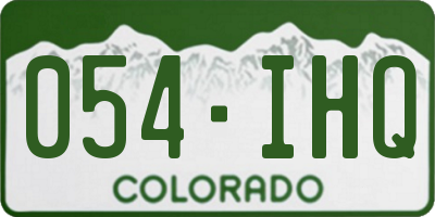 CO license plate 054IHQ