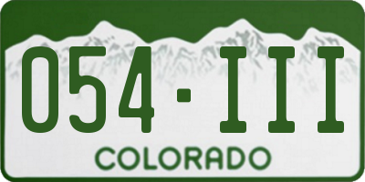 CO license plate 054III