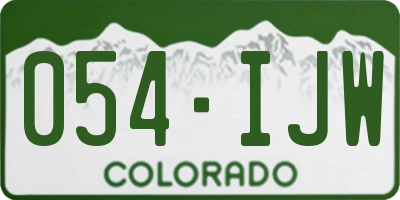 CO license plate 054IJW