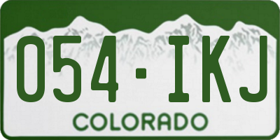CO license plate 054IKJ