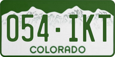 CO license plate 054IKT