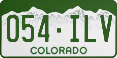 CO license plate 054ILV