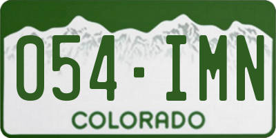 CO license plate 054IMN