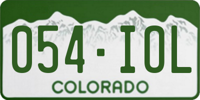 CO license plate 054IOL