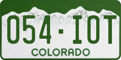 CO license plate 054IOT