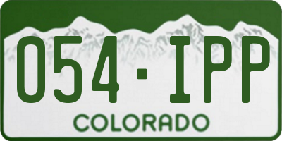 CO license plate 054IPP