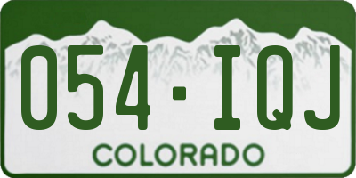 CO license plate 054IQJ