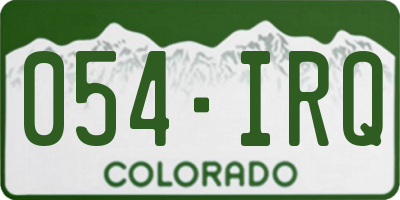 CO license plate 054IRQ