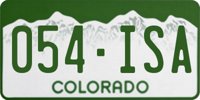 CO license plate 054ISA