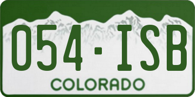 CO license plate 054ISB