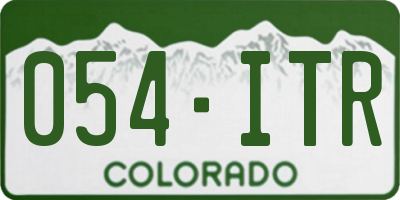 CO license plate 054ITR