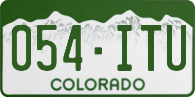 CO license plate 054ITU