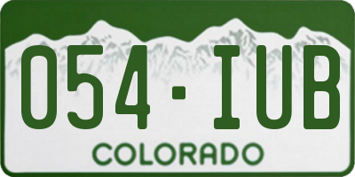 CO license plate 054IUB