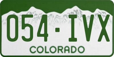 CO license plate 054IVX