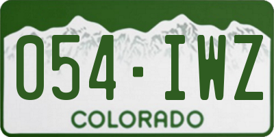CO license plate 054IWZ