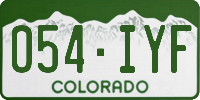 CO license plate 054IYF