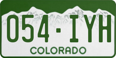 CO license plate 054IYH