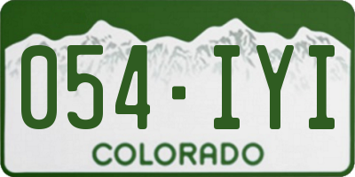 CO license plate 054IYI