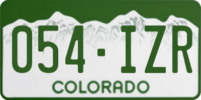 CO license plate 054IZR