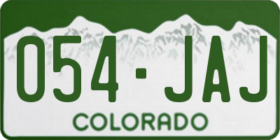 CO license plate 054JAJ