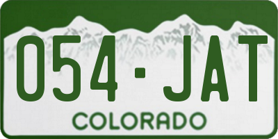 CO license plate 054JAT