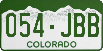 CO license plate 054JBB