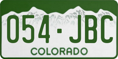 CO license plate 054JBC