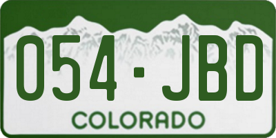 CO license plate 054JBD