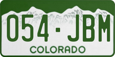 CO license plate 054JBM