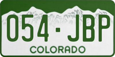 CO license plate 054JBP