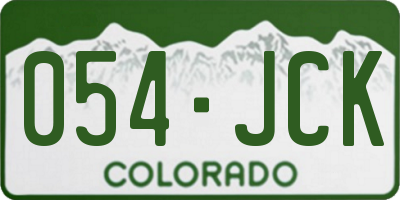 CO license plate 054JCK