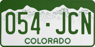 CO license plate 054JCN