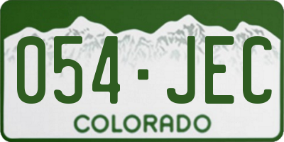CO license plate 054JEC