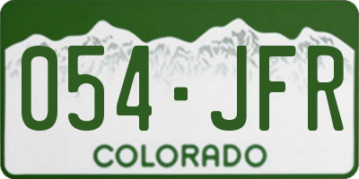 CO license plate 054JFR