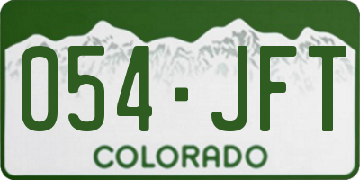 CO license plate 054JFT