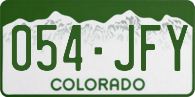 CO license plate 054JFY