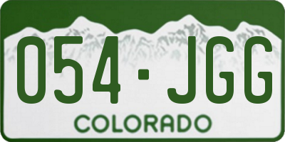 CO license plate 054JGG