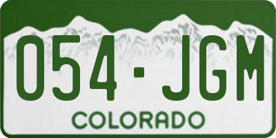 CO license plate 054JGM