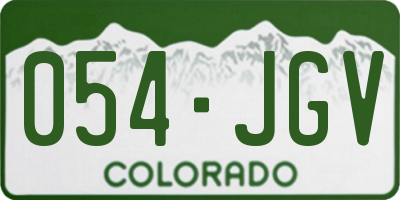 CO license plate 054JGV