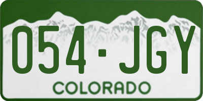 CO license plate 054JGY