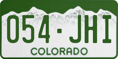 CO license plate 054JHI