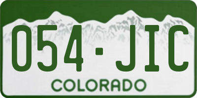 CO license plate 054JIC