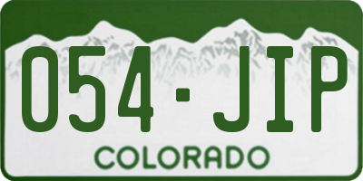 CO license plate 054JIP