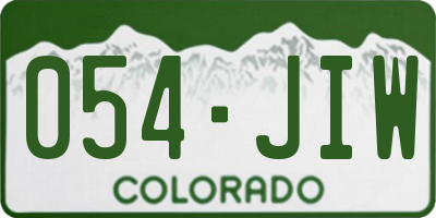 CO license plate 054JIW