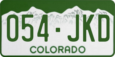 CO license plate 054JKD
