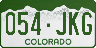 CO license plate 054JKG
