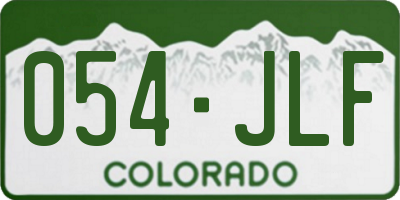 CO license plate 054JLF