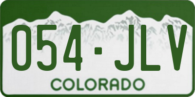 CO license plate 054JLV