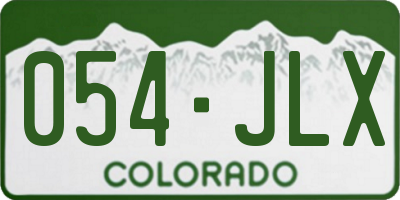 CO license plate 054JLX