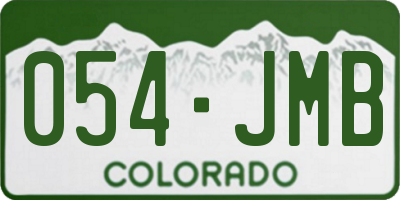 CO license plate 054JMB